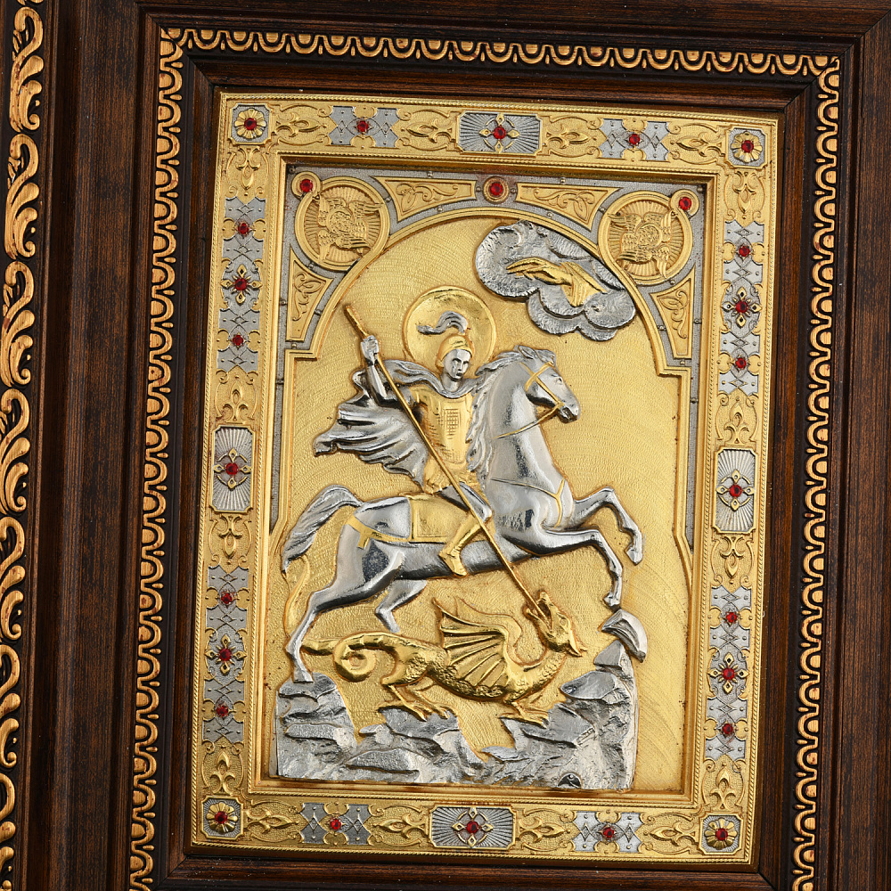 Икона «Георгий Победоносец». Гравюра Златоуст 31х26 см - интернет магазин Русь Велика я фото 2