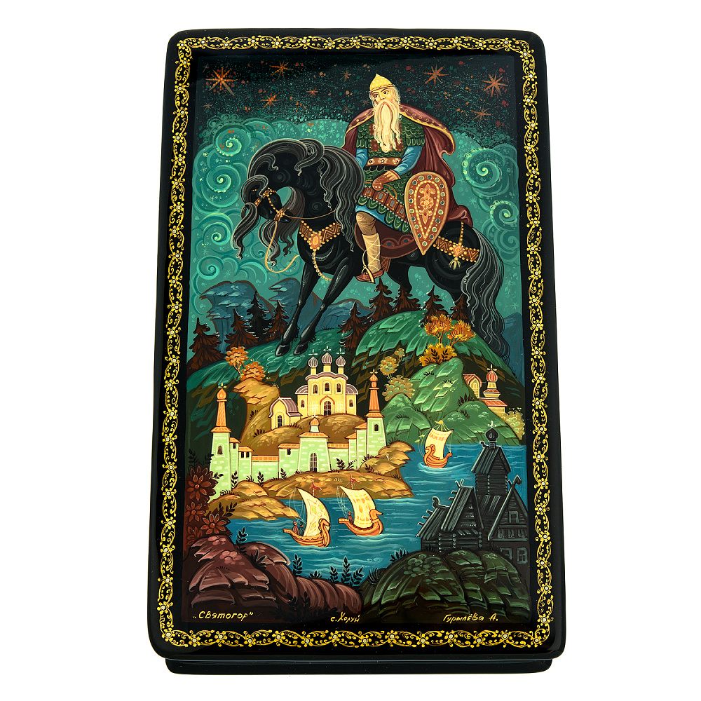 Шкатулка с художественной росписью «Святогор» - интернет магазин Русь Велика я 