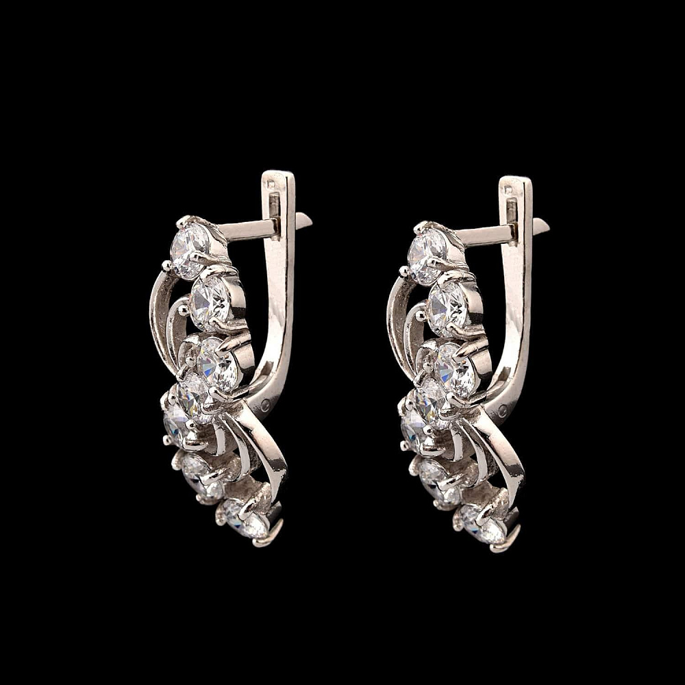 Серьги с фианитовыми вставками 6,95 гр. Серебро 925* - интернет магазин Русь Велика я фото 1