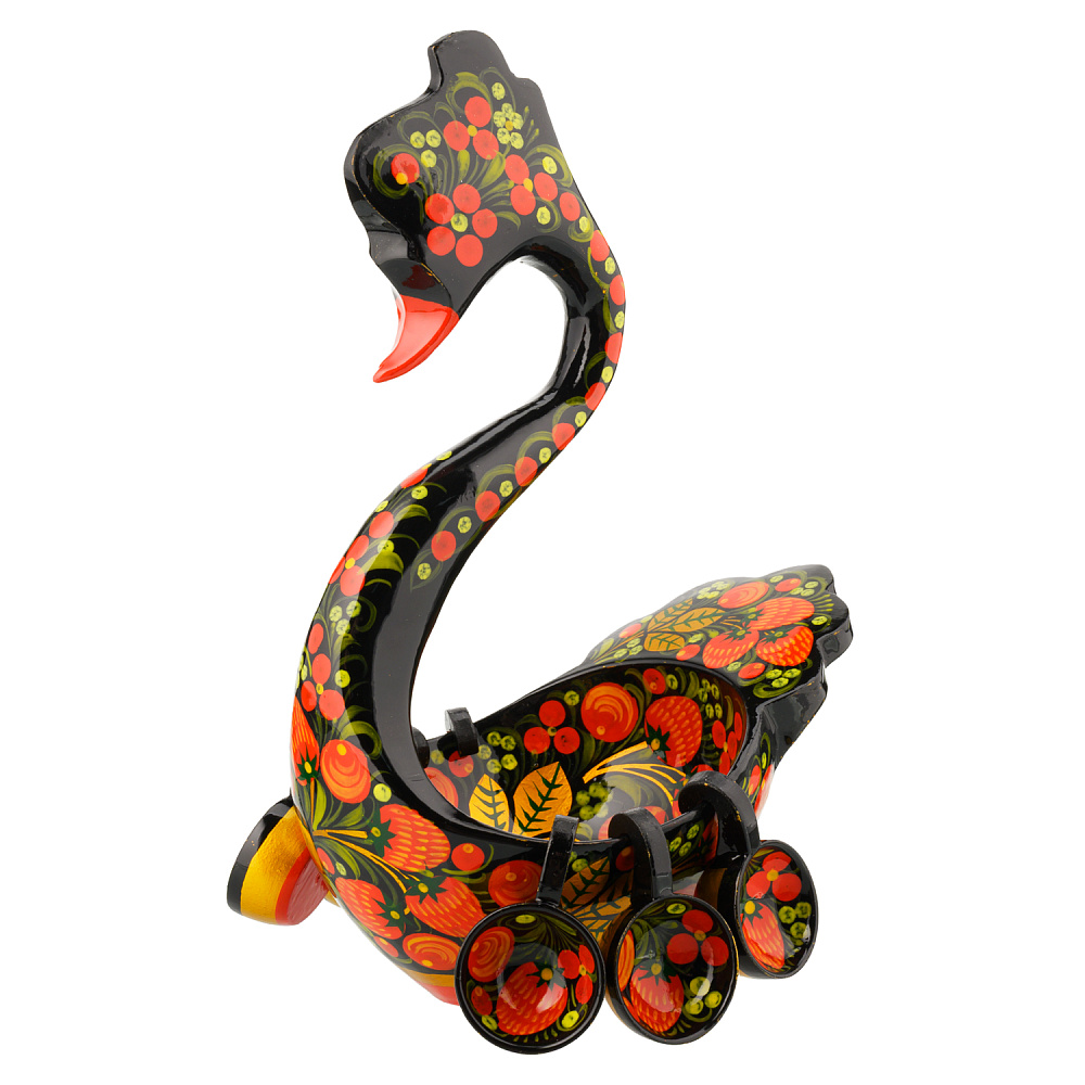 Братина деревянная с ковшиками «Лебедь». Хохлома - интернет магазин Русь Велика я 