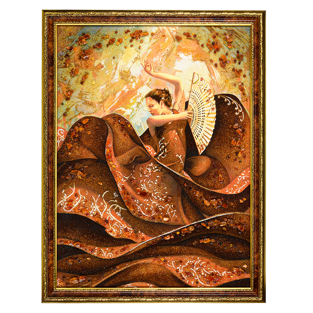 Картина янтарная «Испанские танцы. Фламенко» 60х80 см - интернет магазин Русь Велика я 