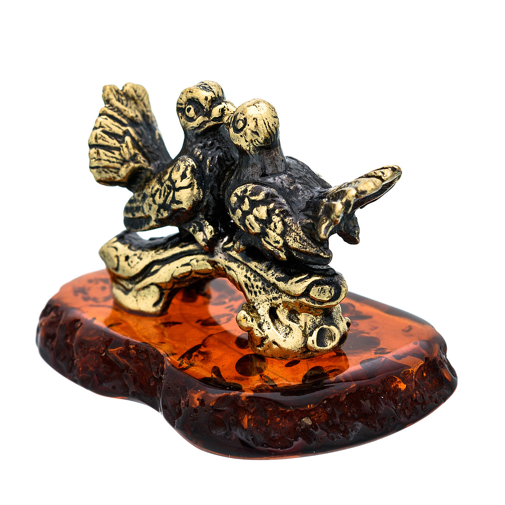 Статуэтка с янтарем «Голубки» - интернет магазин Русь Велика я фото 2