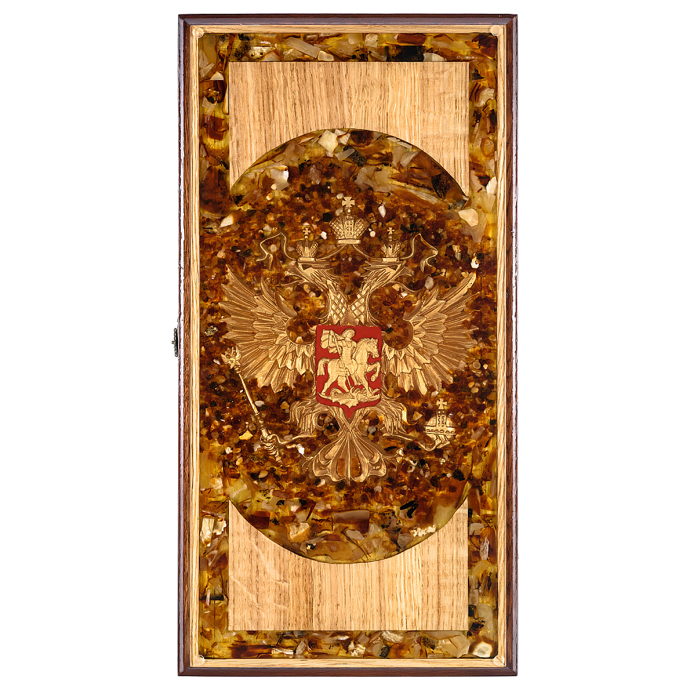 Нарды янтарные «Герб РФ. ФСБ» 46х23 см - интернет магазин Русь Велика я фото 2