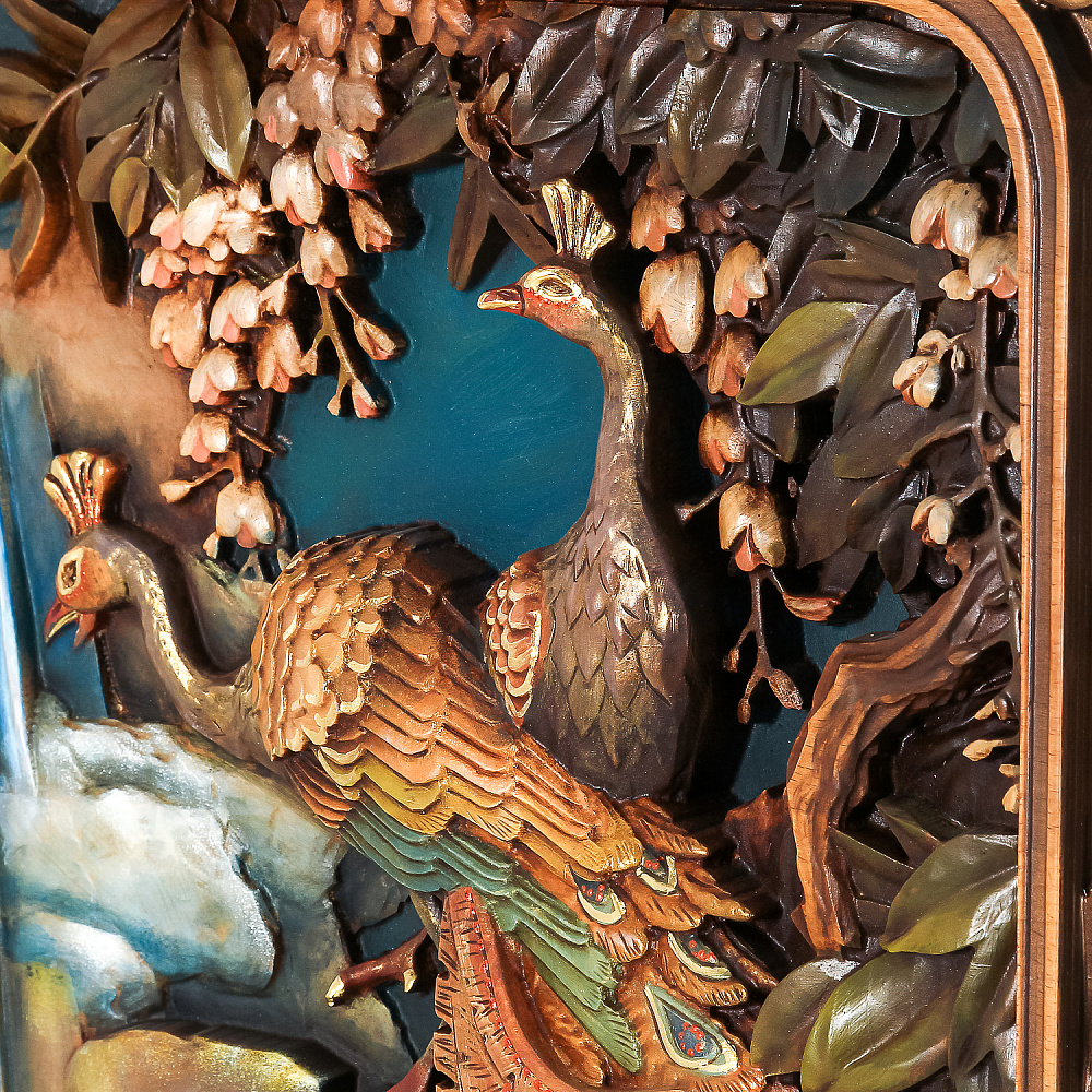 Панно из дерева «Павлины» 90х67,5 см - интернет магазин Русь Велика я фото 4