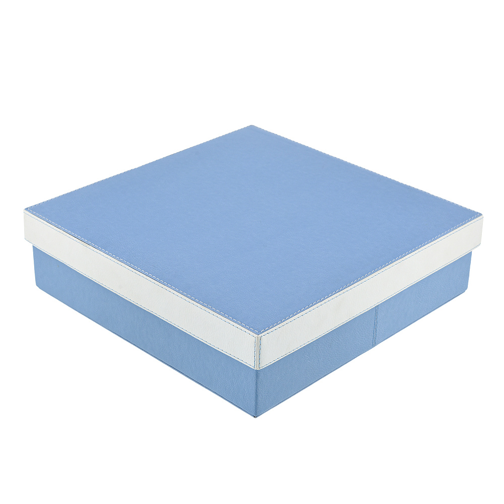 Подарочная упаковка из экокожи бело-голубая - интернет магазин Русь Велика я 