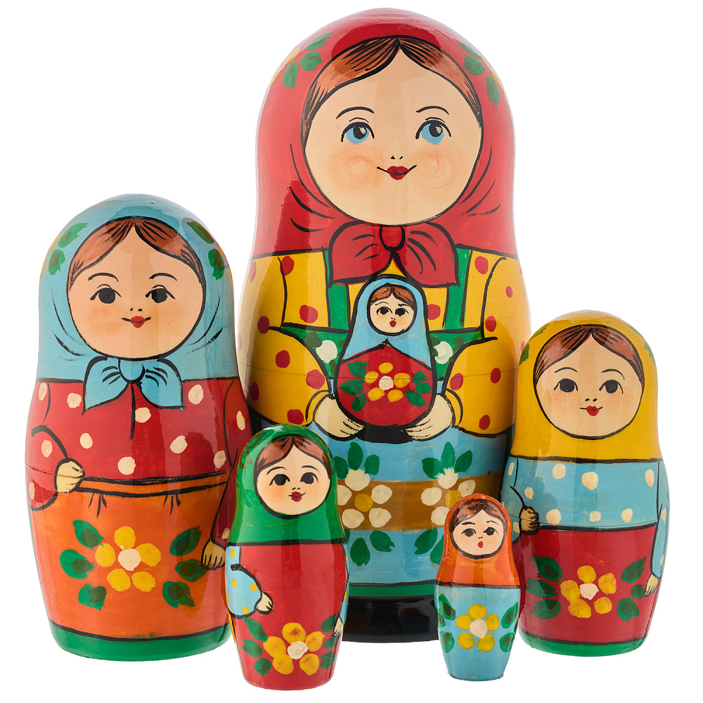 Матрешка «Традиционная с куклой» 5 мест - интернет магазин Русь Велика я 