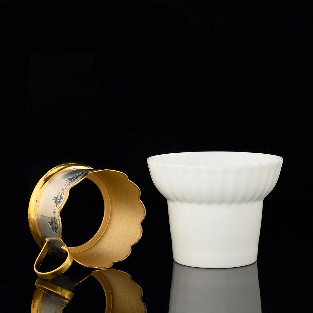 Чашка чайная «Астра» из серебра 925* - интернет магазин Русь Велика я фото 3