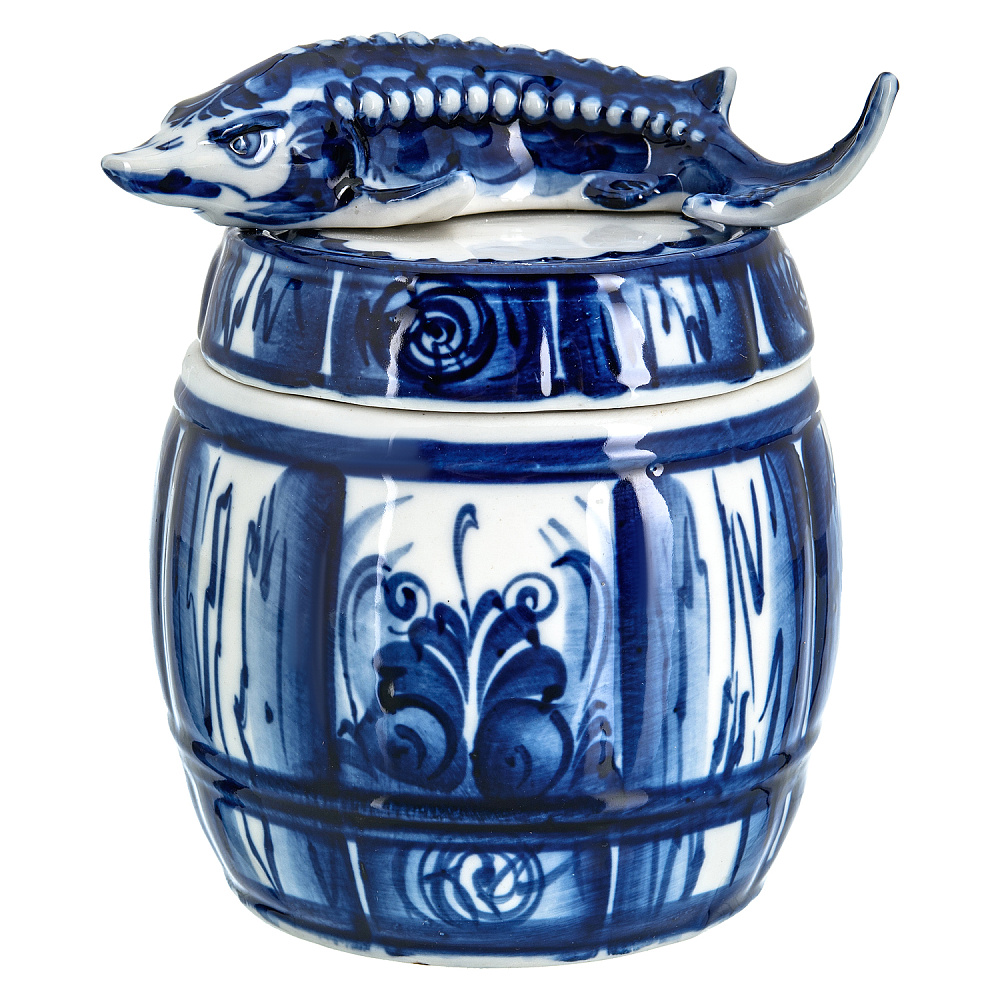 Икорница «Осетр». Гжель - интернет магазин Русь Велика я 