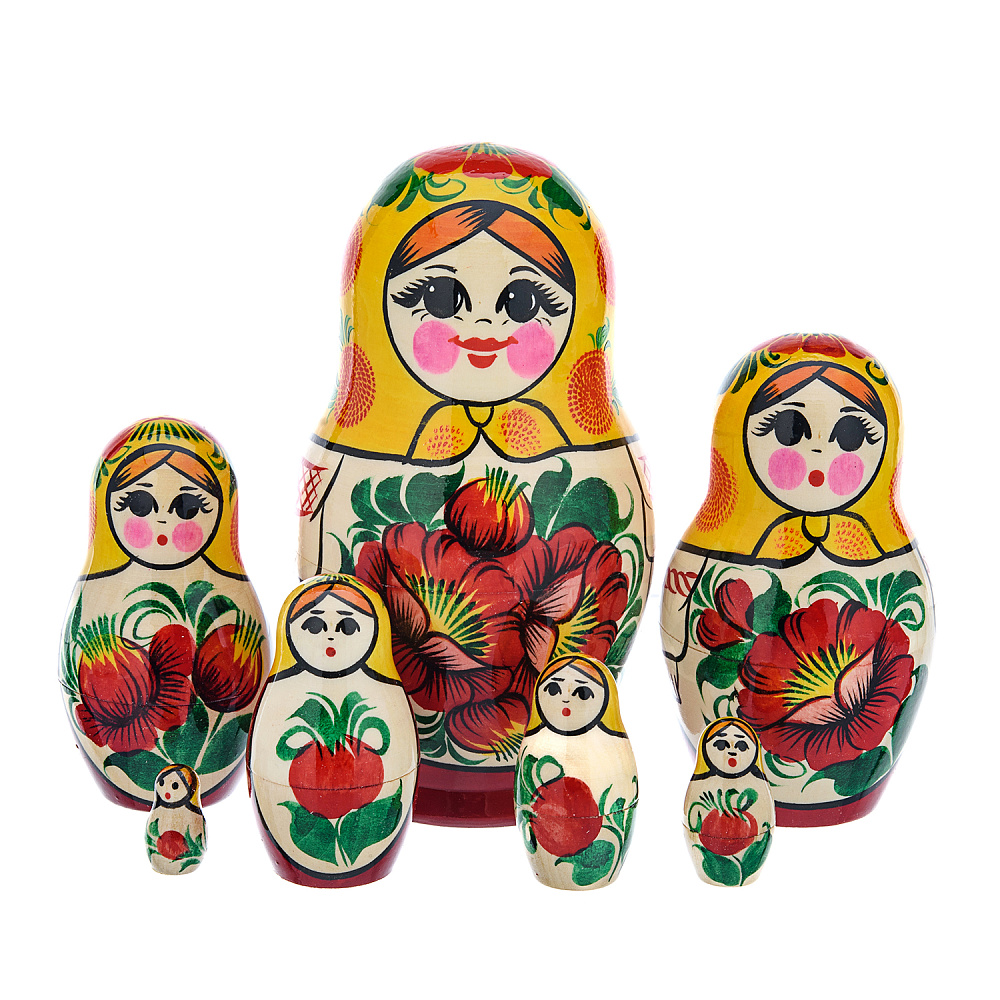 Матрешка Семеновская «Россиянка» 7 мест - интернет магазин Русь Велика я 