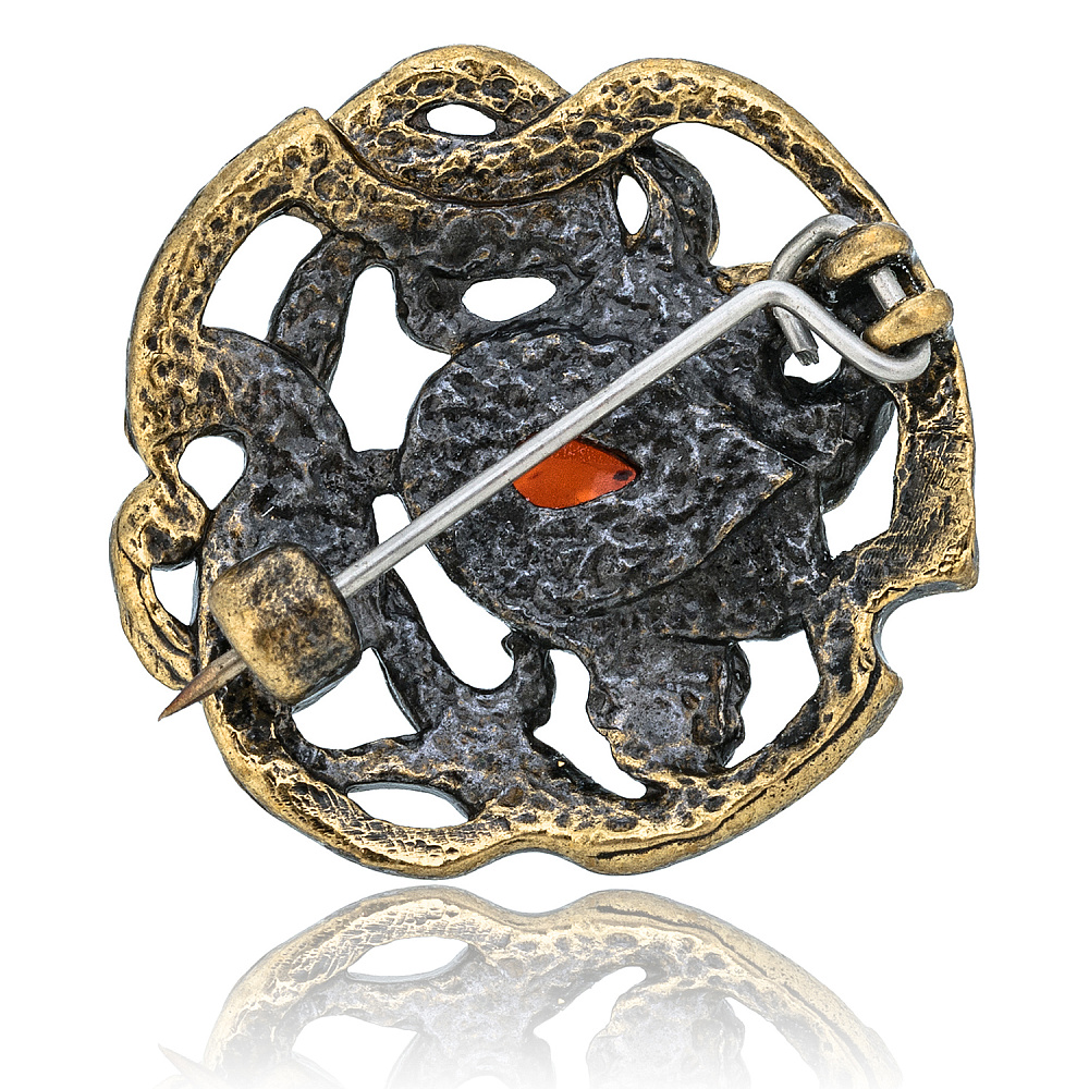 Брошь с янтарной вставкой «Узор капля» - интернет магазин Русь Велика я фото 1