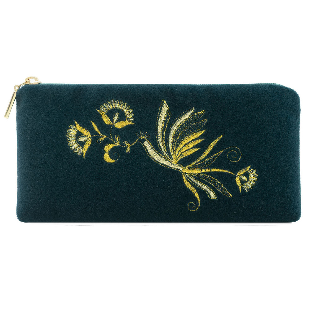 Очечник «Птица». Цвет морской волны с вышивкой - интернет магазин Русь Велика я фото 1