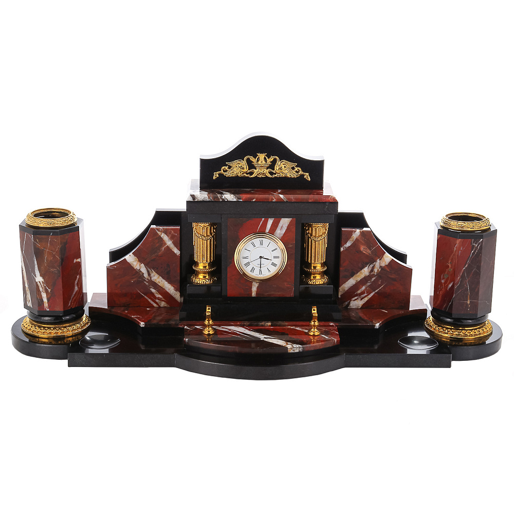 Настольный набор для руководителя из яшмы и долерита - интернет магазин Русь Велика я 