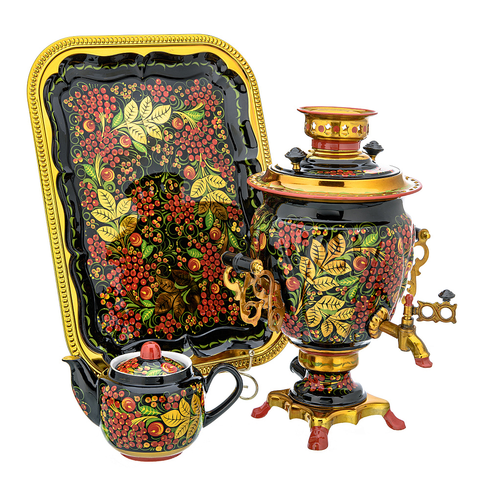 Самовар электрический 3 л «Рябина». Хохлома - интернет магазин Русь Велика я 