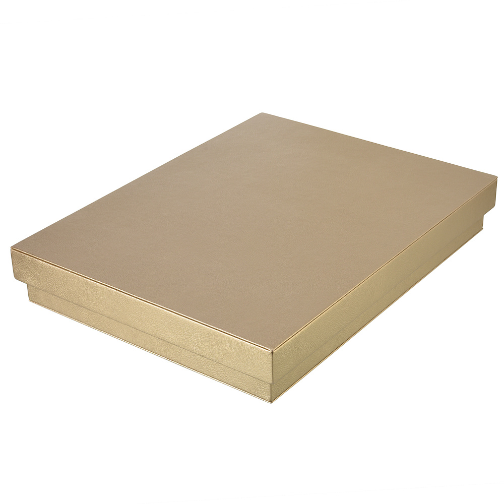 Подарочная упаковка из экокожи бронзово-перламутровая 40х30х5 см - интернет магазин Русь Велика я 