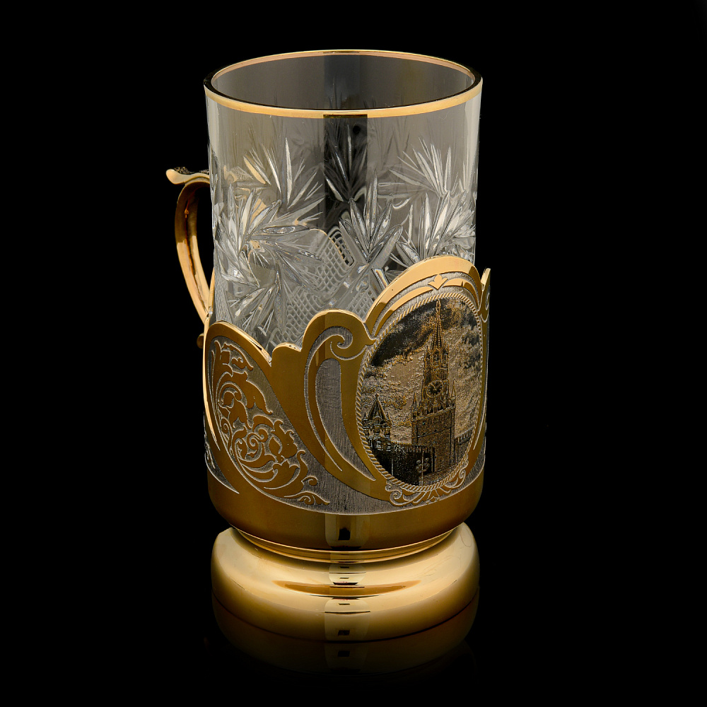 Чайный набор с подстаканниками «Москва. Спасская башня». Златоуст - интернет магазин Русь Велика я фото 2