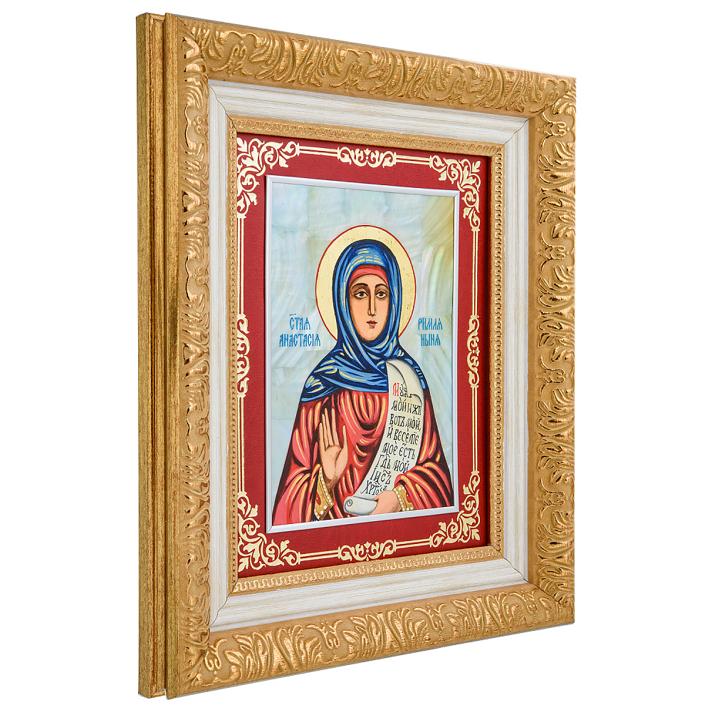Икона на перламутре «Святая Анастасия» 35х30 см - интернет магазин Русь Велика я фото 1