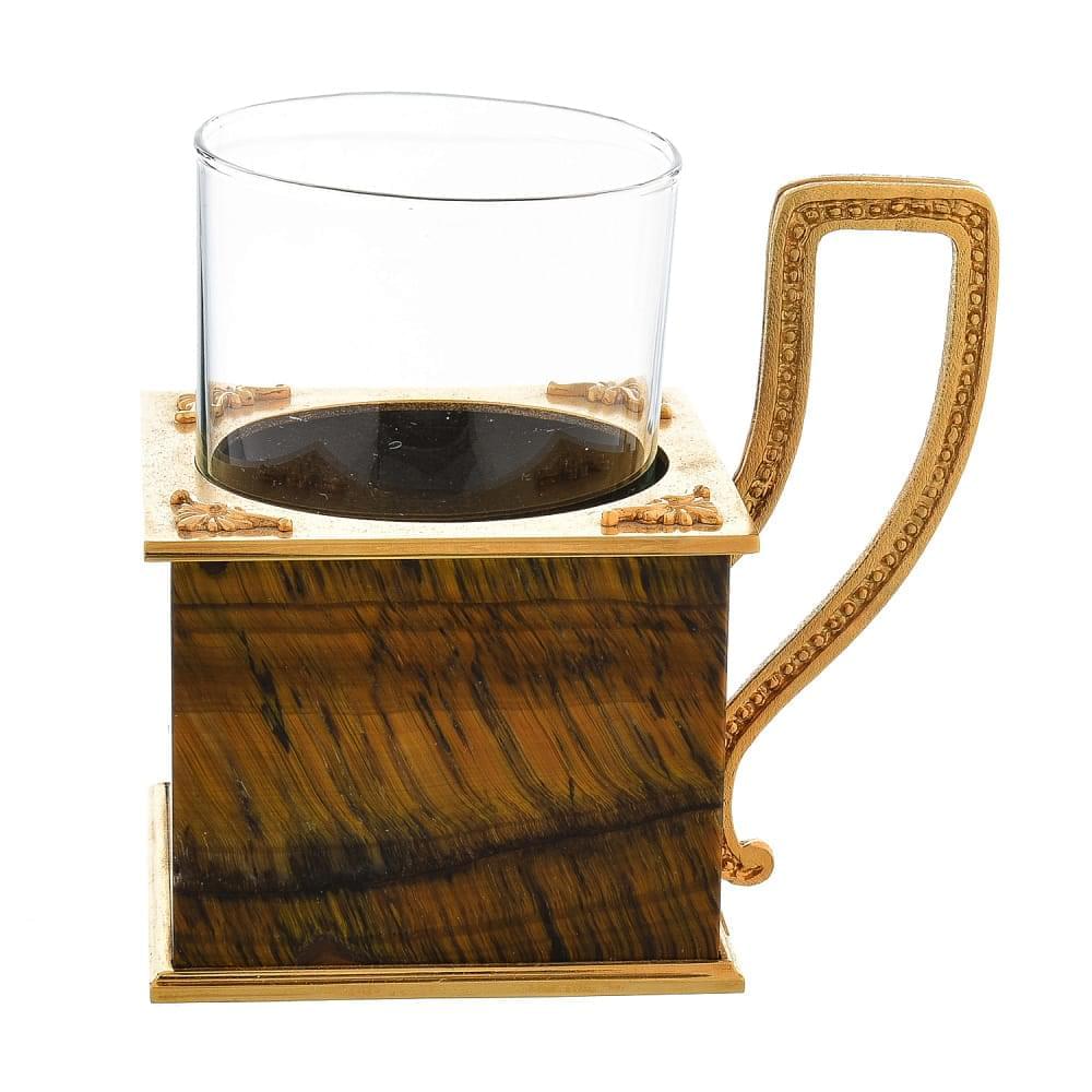 Подстаканник «Геометрия». Тигровый глаз - интернет магазин Русь Велика я фото 1