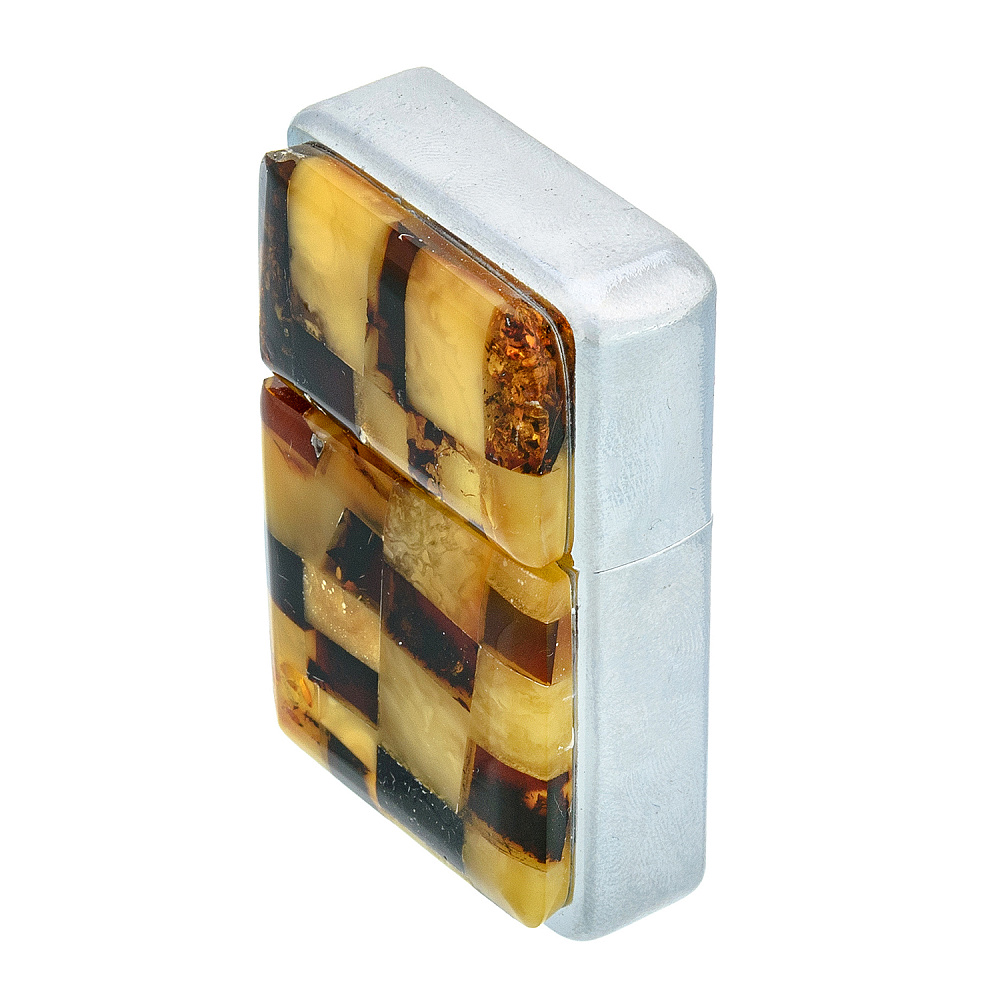 Зажигалка бензиновая с янтарной вставкой - интернет магазин Русь Велика я фото 2