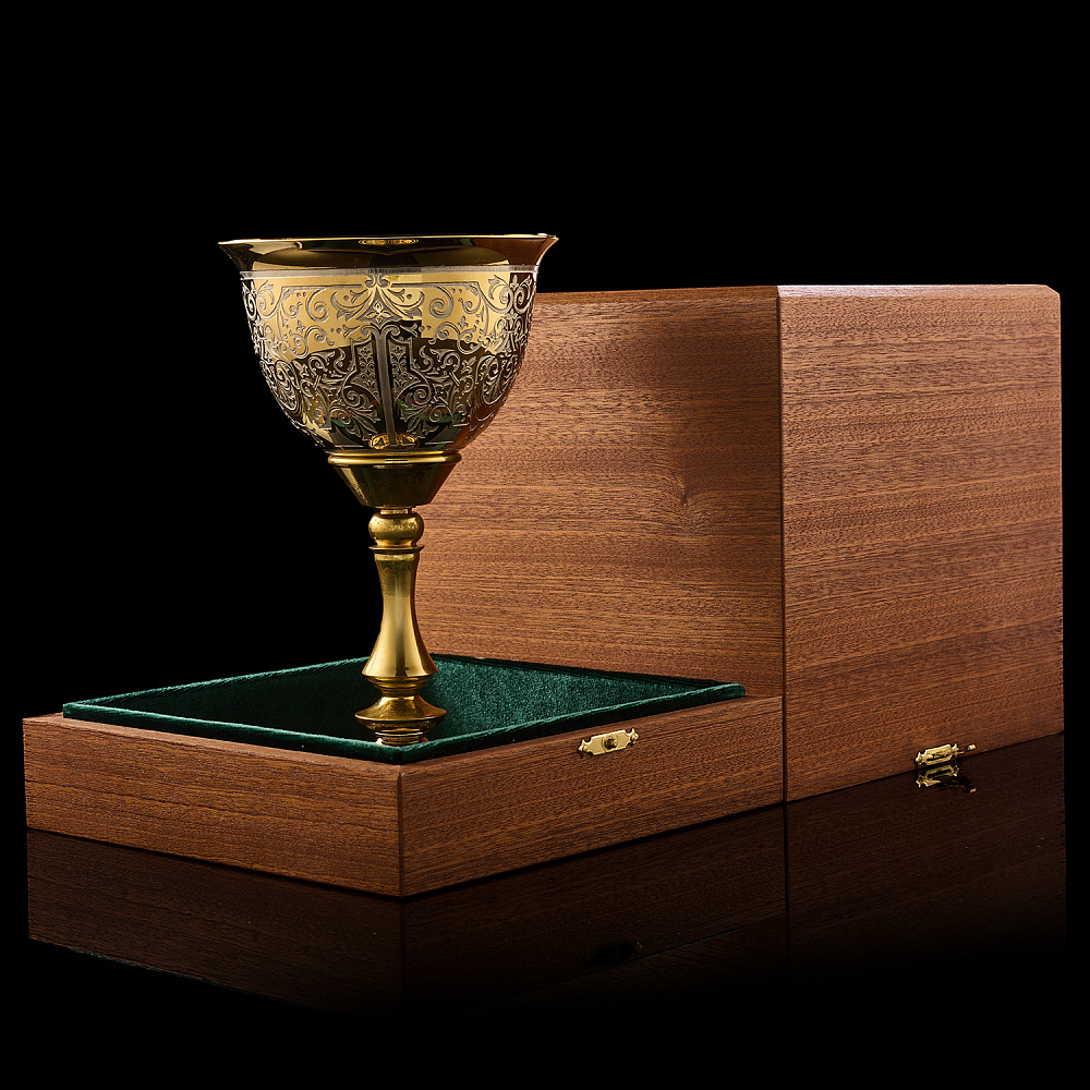 Кубок с позолотой «Цветы». Златоуст - интернет магазин Русь Велика я фото 3