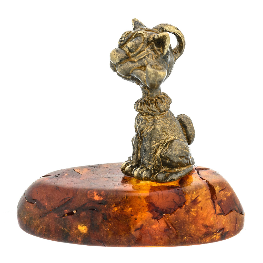 Статуэтка с янтарем «Кот с трубкой» - интернет магазин Русь Велика я фото 1
