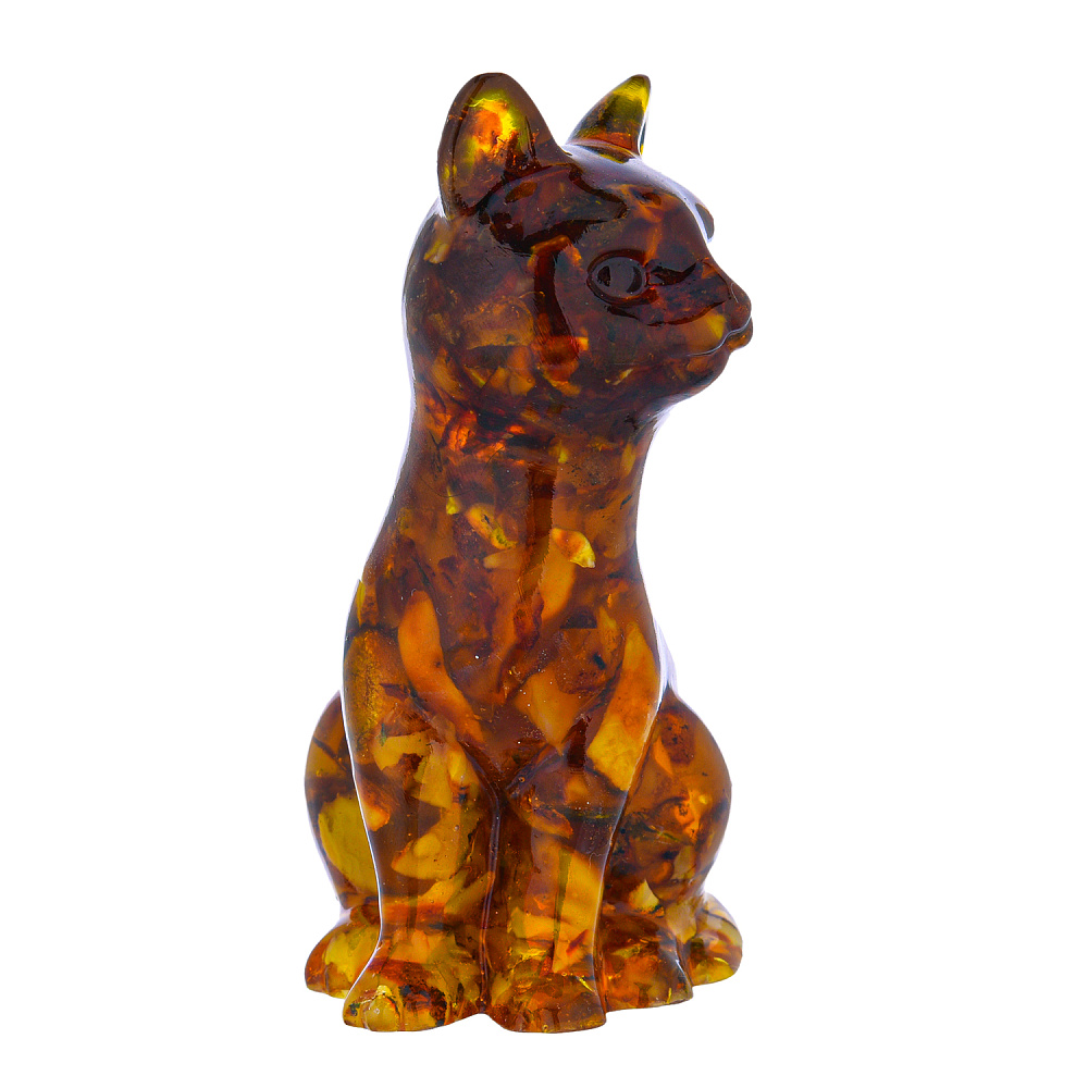 Статуэтка из янтаря «Кошка» - интернет магазин Русь Велика я фото 1