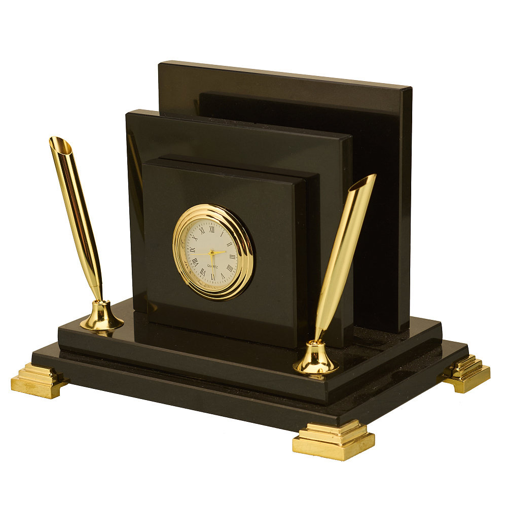 Визитница с часами из натурального камня - интернет магазин Русь Велика я 