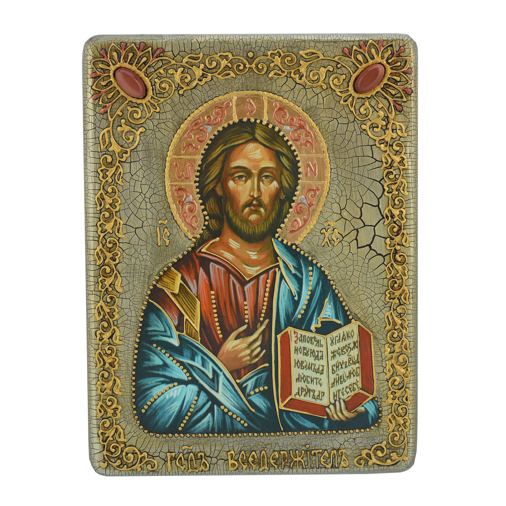 Венчальная пара икон «Божья Матерь Владимирская и Вседержитель» 15х20 см - интернет магазин Русь Велика я фото 6