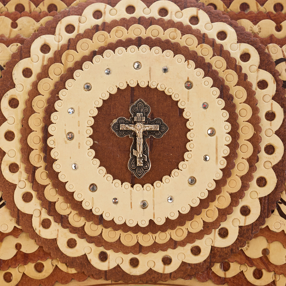 Икона из бересты «Георгий Победоносец» 43х62 см - интернет магазин Русь Велика я фото 3