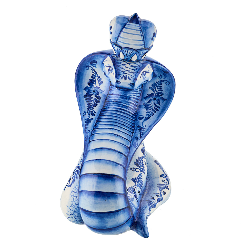 Штоф «Змея кобра». Гжель - интернет магазин Русь Велика я фото 1