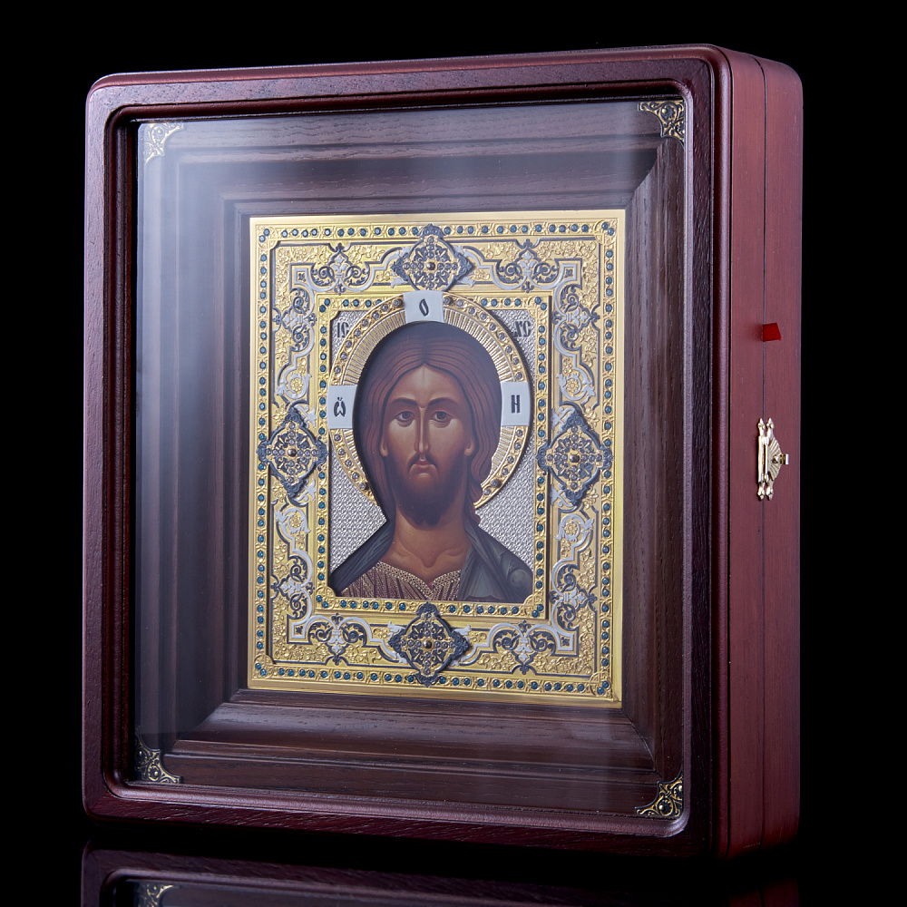 Икона «Господь Вседержитель» в киоте. Златоуст 26 х 28 см - интернет магазин Русь Велика я фото 1