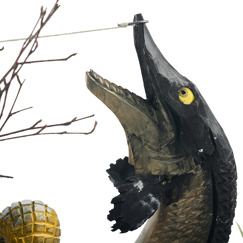 Резьба по дереву. Скульптура «Рыбак» - интернет магазин Русь Велика я фото 4