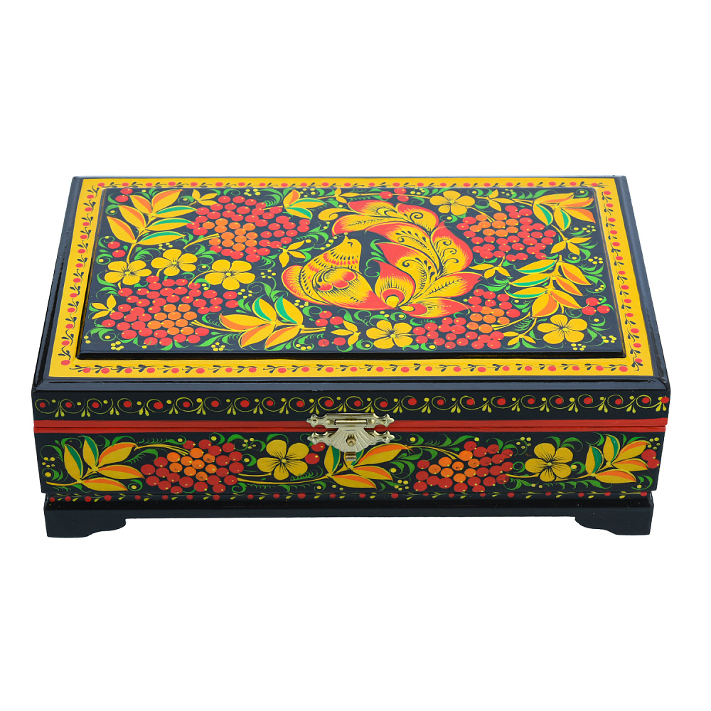 Шкатулка «Птица и рябина». Хохлома - интернет магазин Русь Велика я фото 2