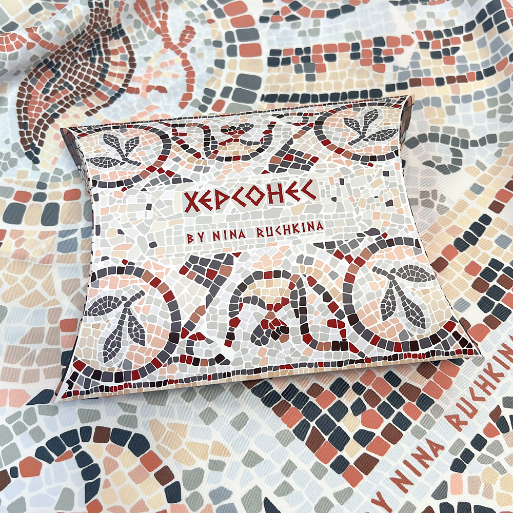 Платок шелковый «Херсонес» 90х90 см - интернет магазин Русь Велика я фото 2