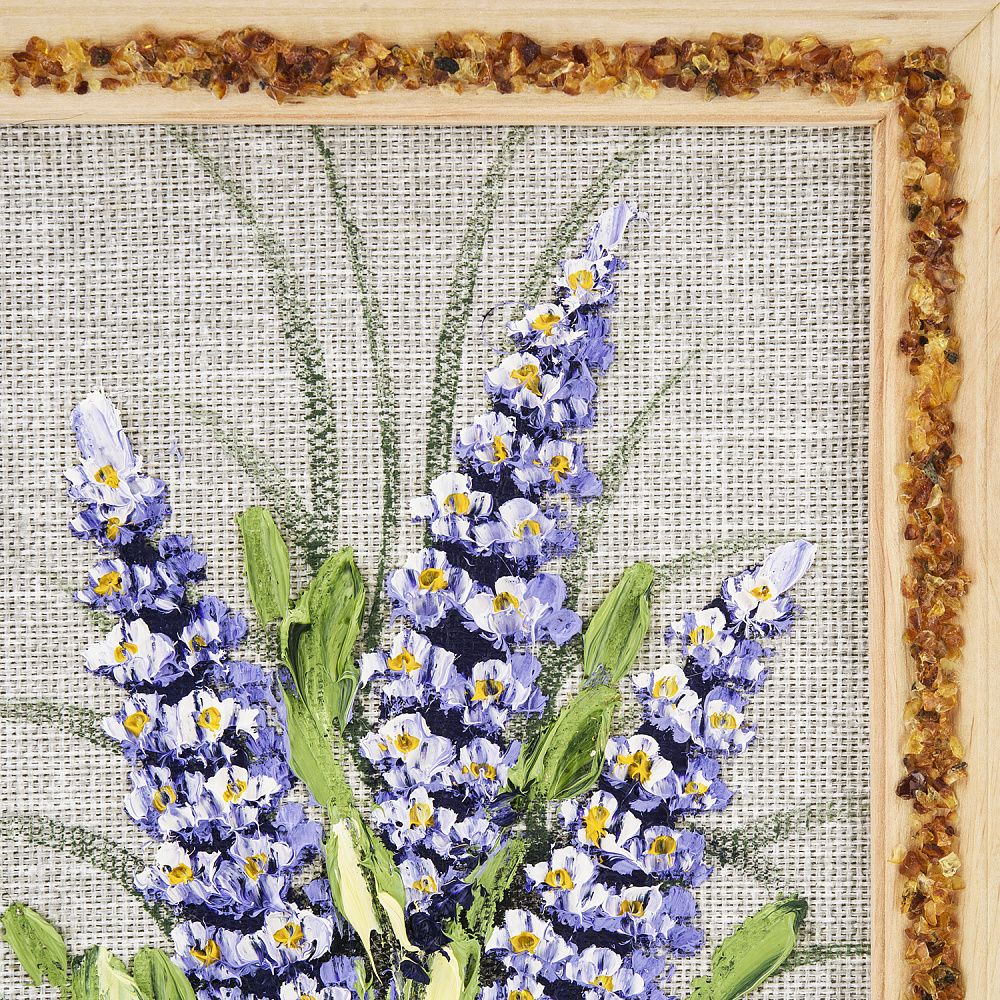 Панно в янтарной раме «Букет цветов» 27х18 см - интернет магазин Русь Велика я фото 2