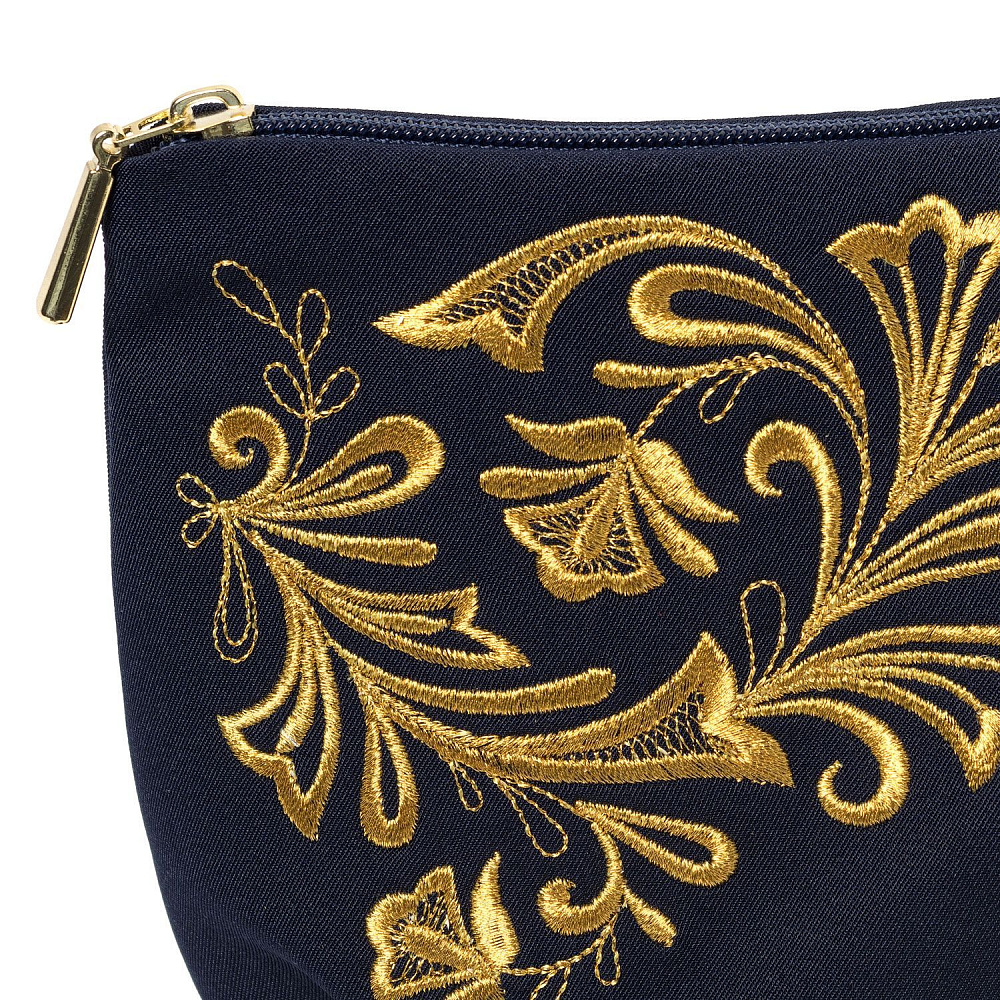 Косметичка «Морозный узор». Синяя с вышивкой - интернет магазин Русь Велика я фото 2