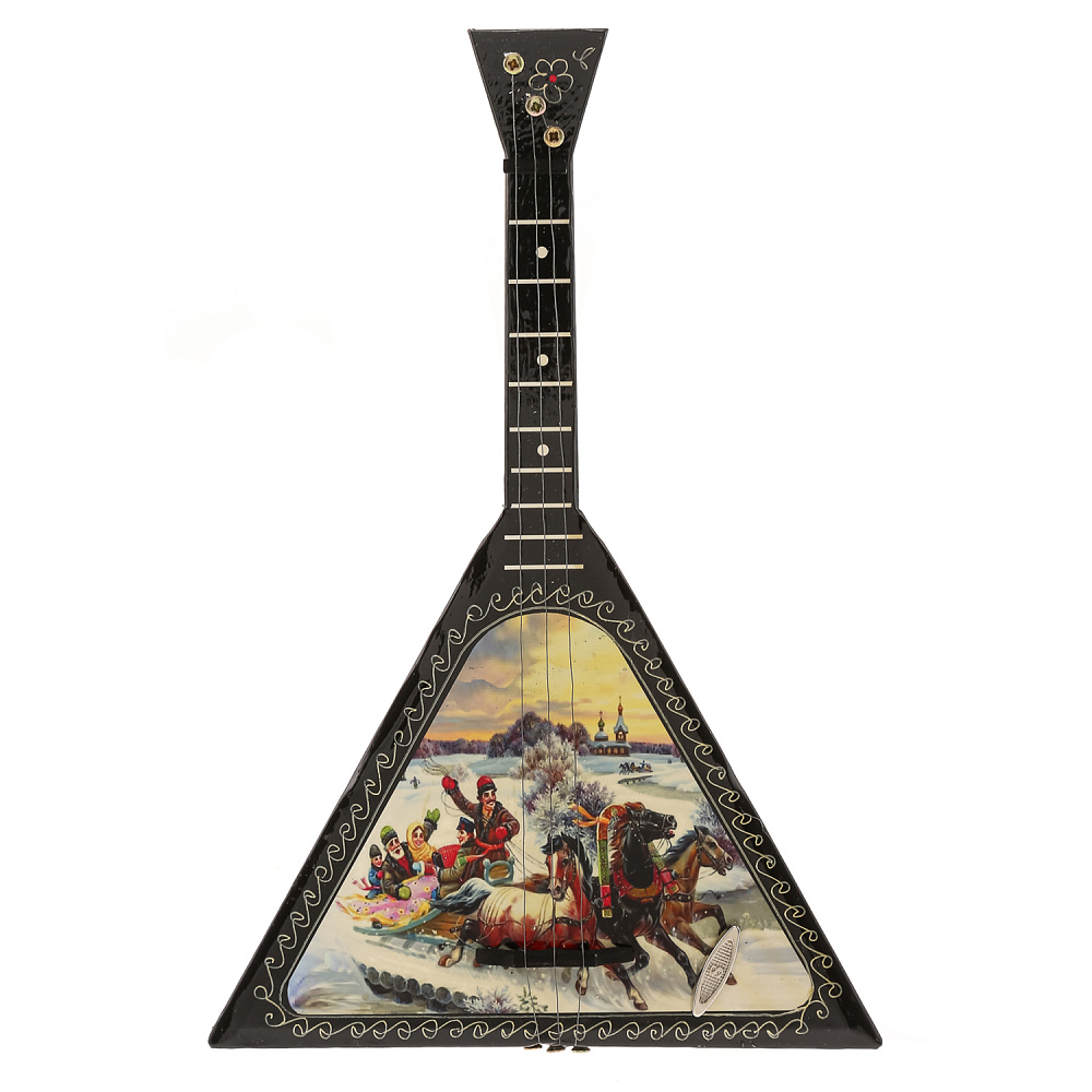 Балалайка сувенирная с росписью «Зимняя тройка» - интернет магазин Русь Велика я 
