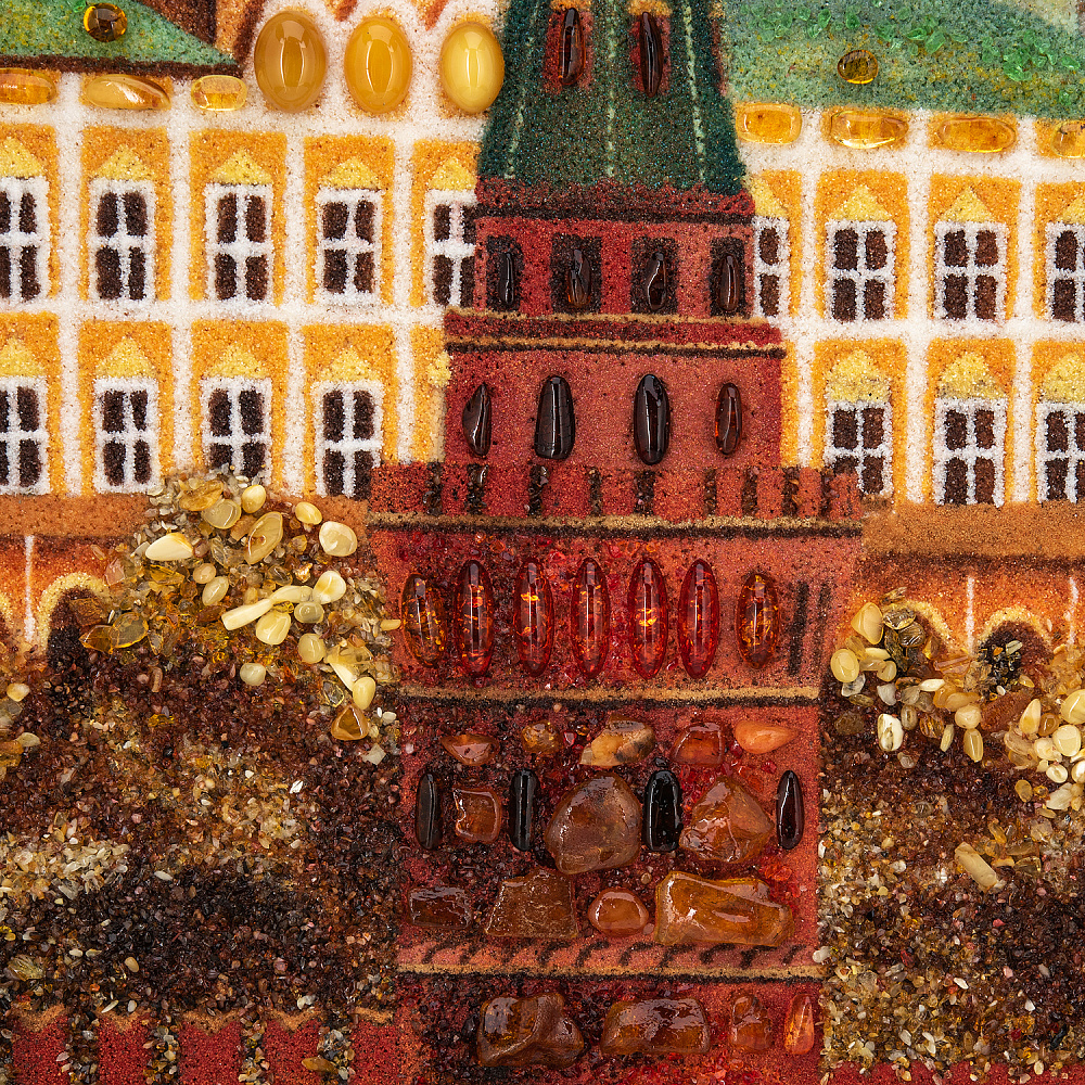 Картина янтарная «Большой Кремлевский дворец» 60х40 см - интернет магазин Русь Велика я фото 1