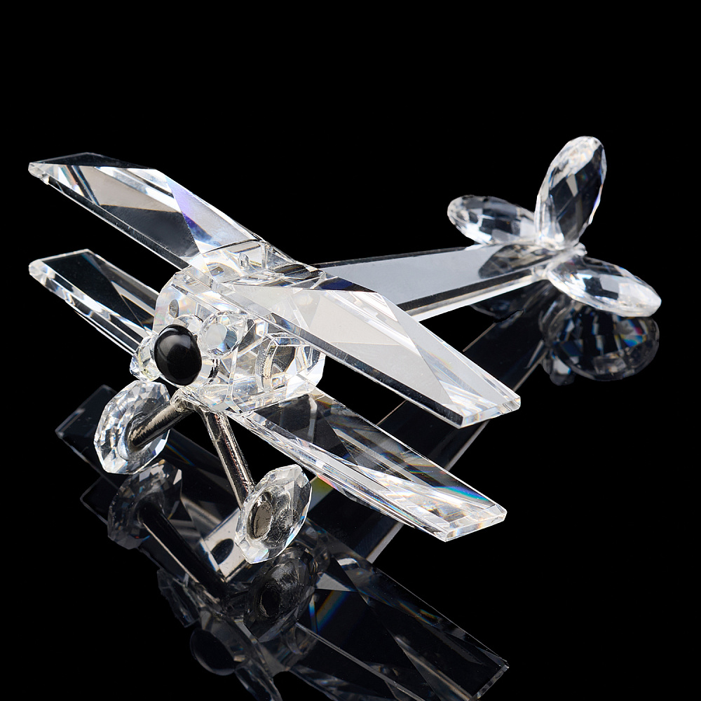 Сувенир из хрусталя «Самолет Биплан» Asfour Crystal - интернет магазин Русь Велика я 