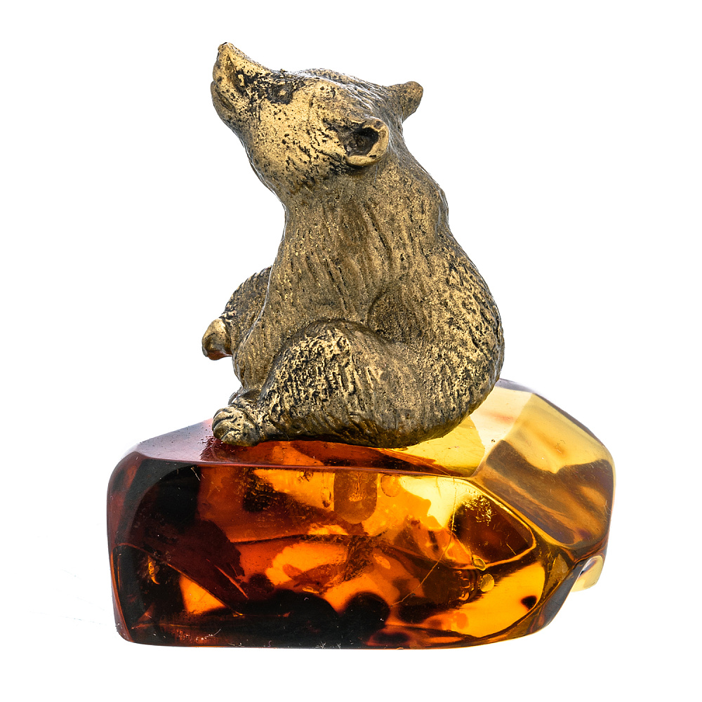 Статуэтка с янтарем «Медвежонок Миша» - интернет магазин Русь Велика я фото 1