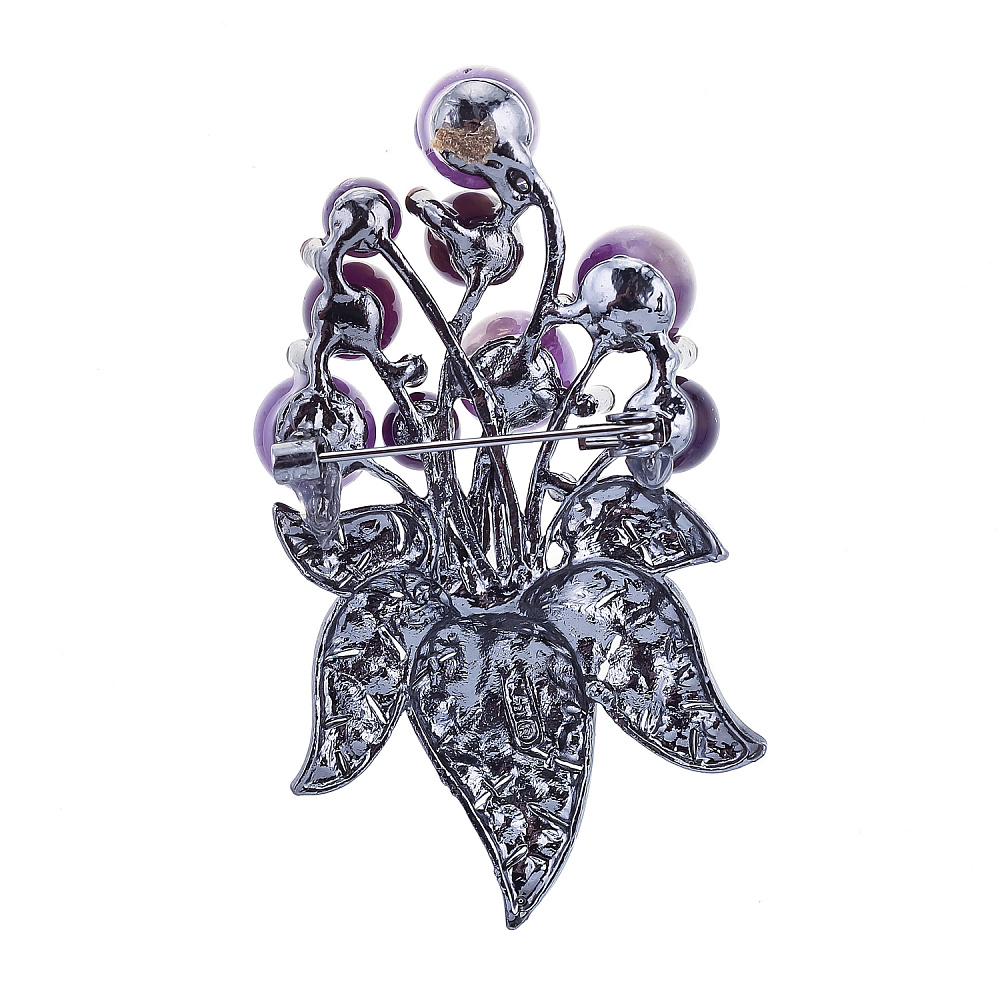 Брошь с аметистом и стразами - интернет магазин Русь Велика я фото 1