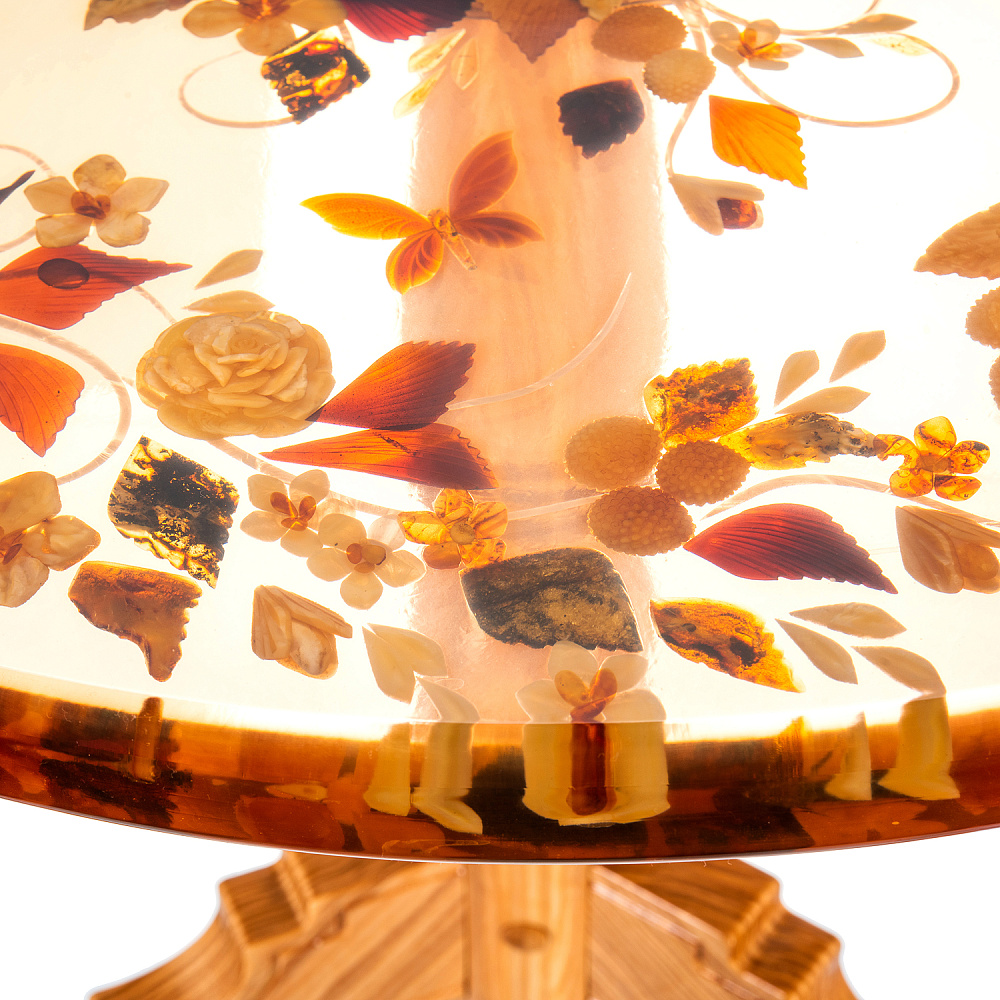 Стол с инкрустацией из янтаря «Бесконечность» - интернет магазин Русь Велика я фото 5