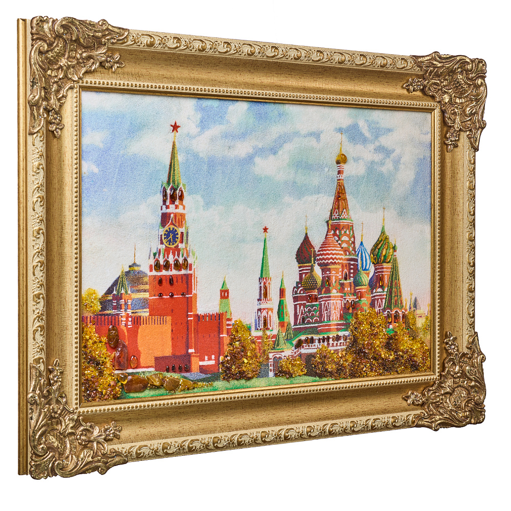 Картина янтарная «Вид на Кремль» 60х40 см - интернет магазин Русь Велика я фото 3