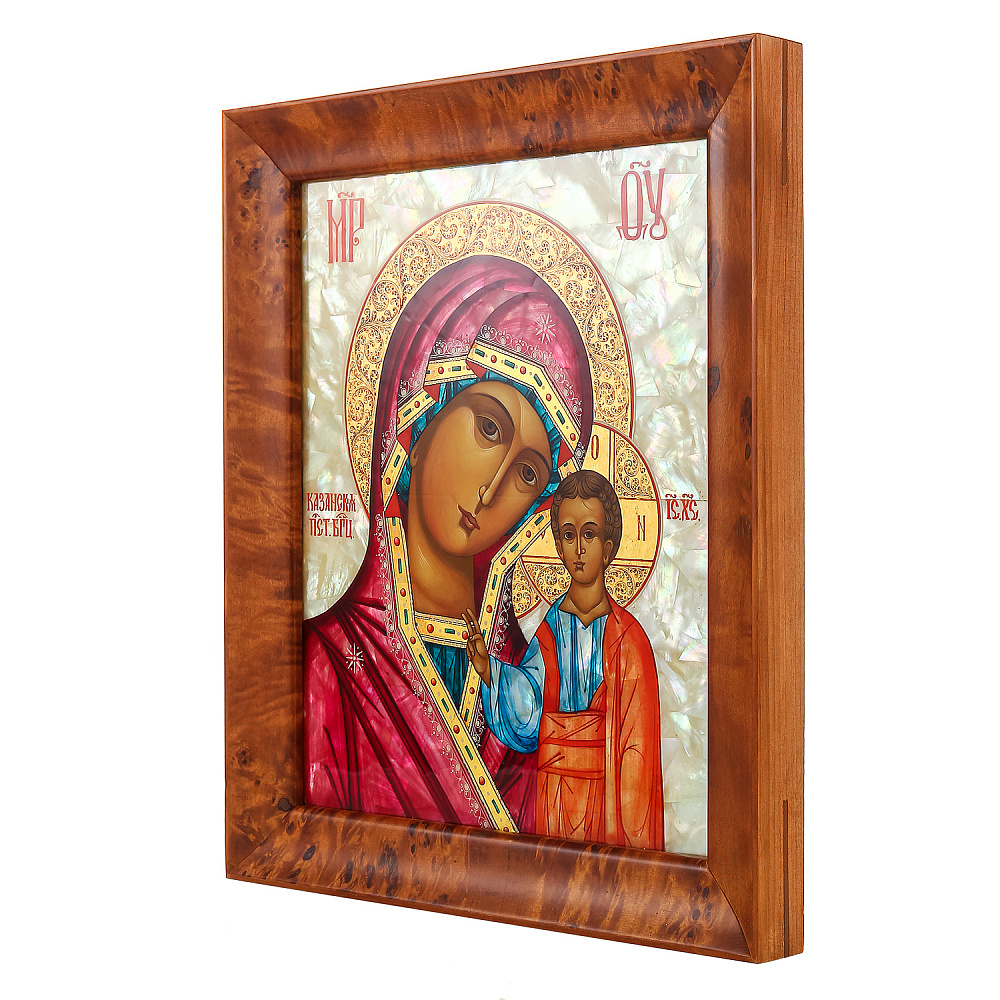 Икона на перламутре «Божья Матерь Казанская» 34 х 38 см - интернет магазин Русь Велика я фото 5