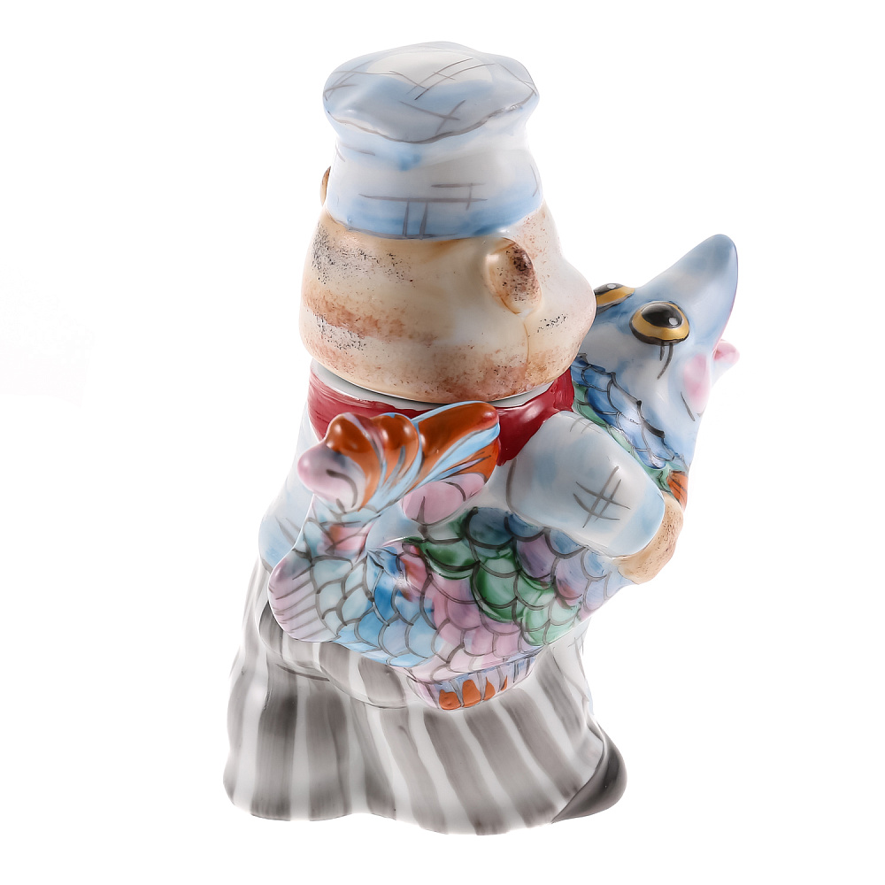 Чайник «Кот-повар». Гжель в цвете - интернет магазин Русь Велика я фото 6