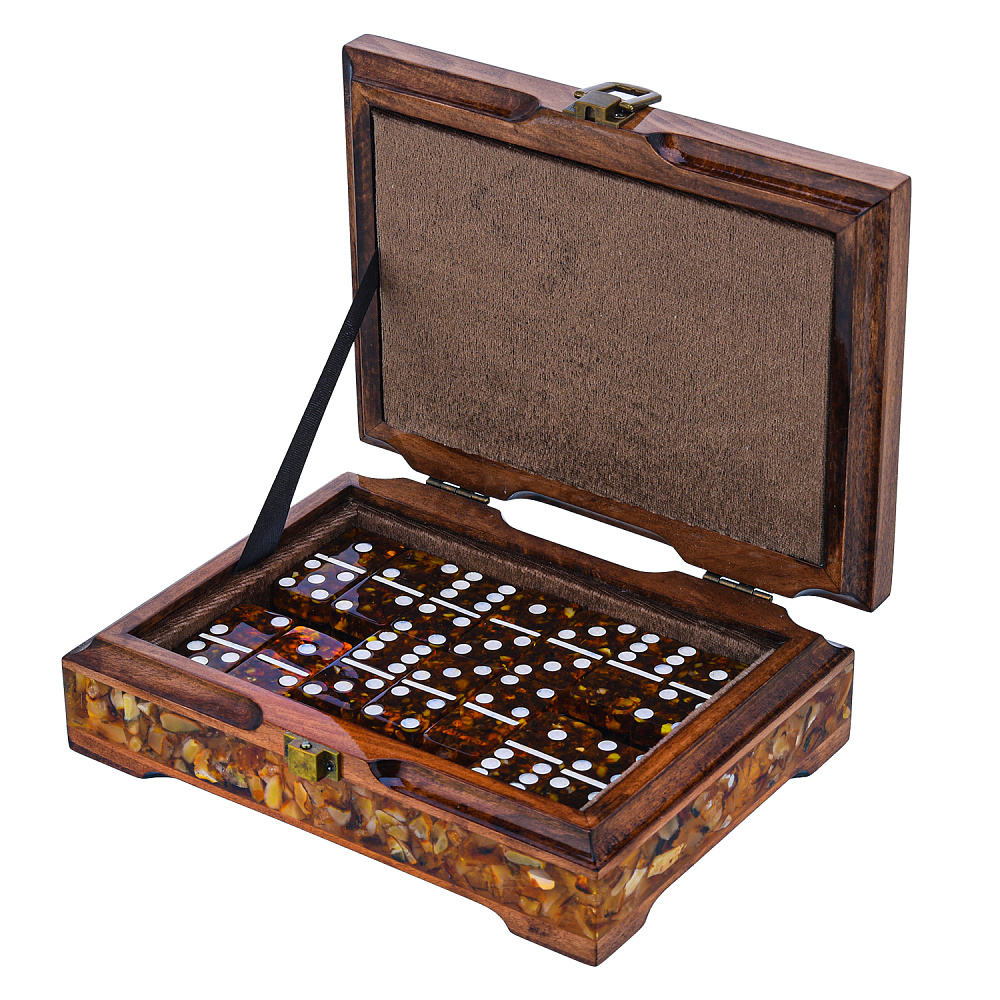 Домино янтарное «Герб РФ» - интернет магазин Русь Велика я фото 1