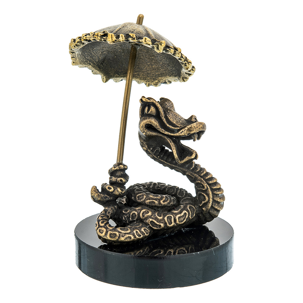 Змея Символ 2025 года. Бронзовая статуэтка «Змея с зонтиком» - интернет магазин Русь Велика я 