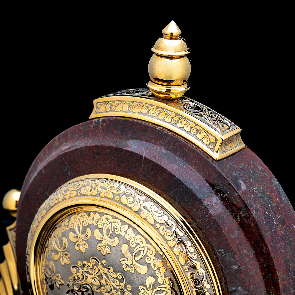 Часы настольные из камня с позолотой. Златоуст - интернет магазин Русь Велика я фото 3