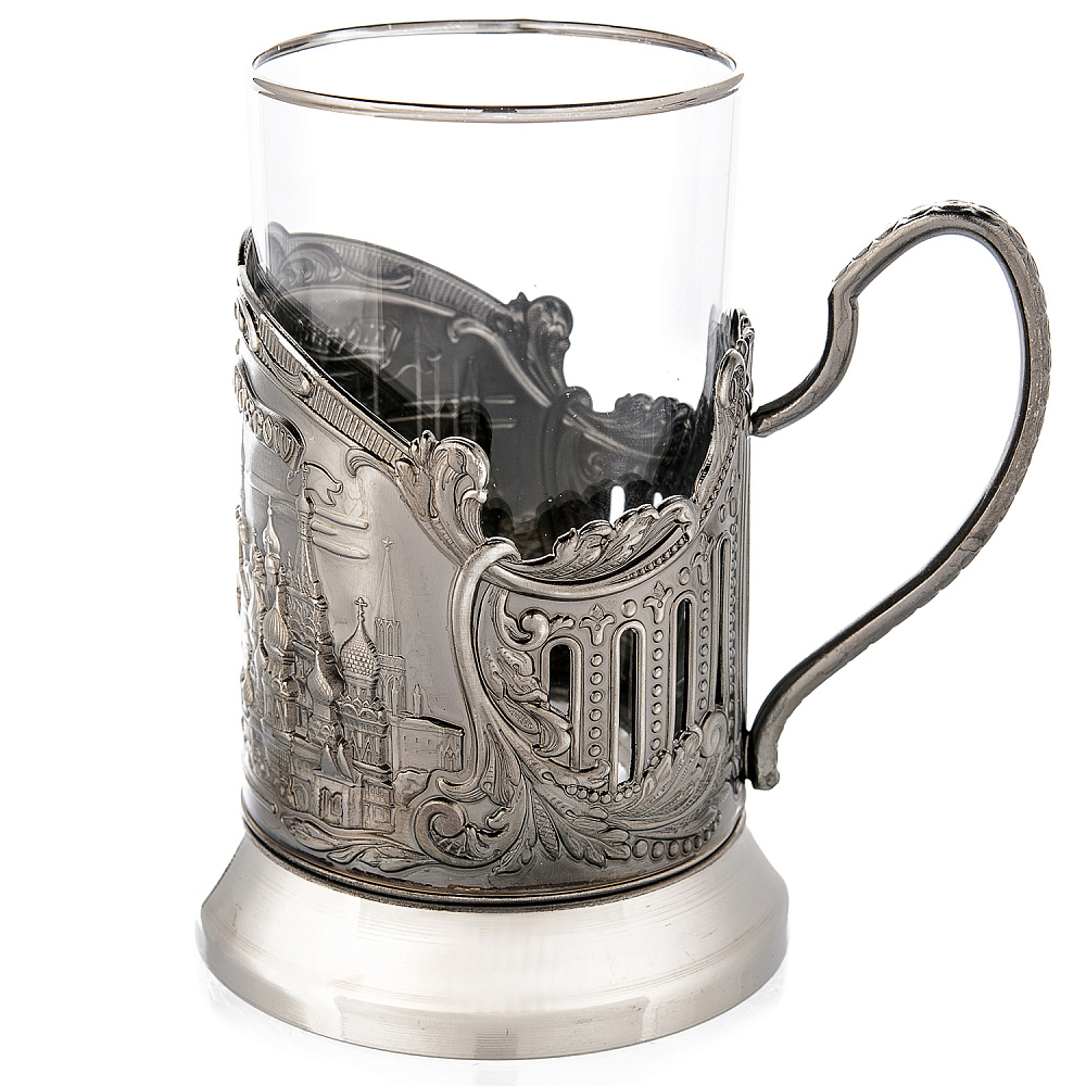 Подстаканник никелированный «Москва. Коллаж» - интернет магазин Русь Велика я фото 1