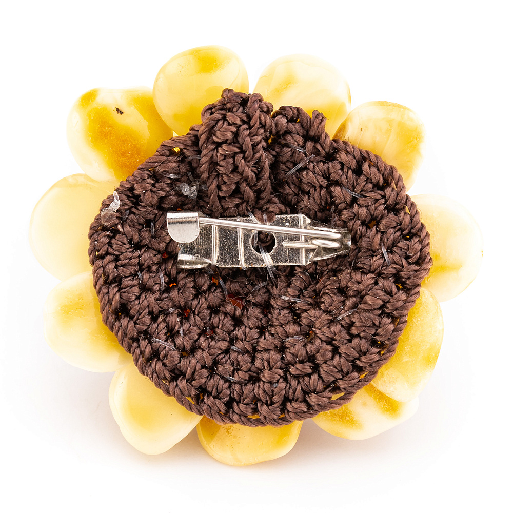 Брошь янтарная «Хризантема» - интернет магазин Русь Велика я фото 3