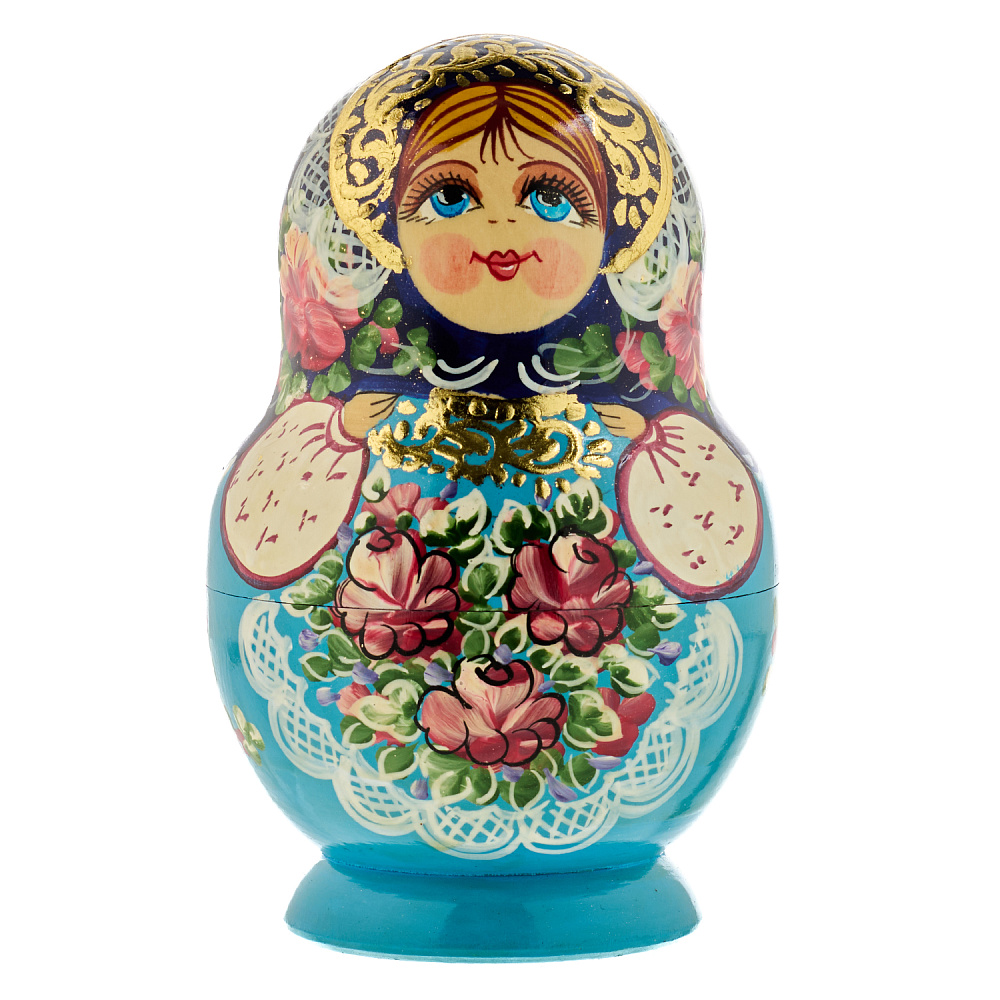 Матрешка «Цветы» 10 мест - интернет магазин Русь Велика я фото 1